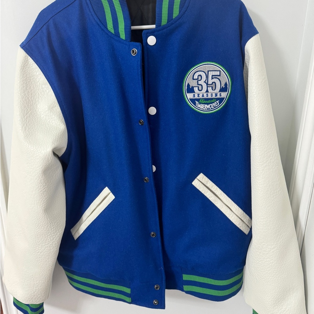 Minnesota Timberwolves - Blue and White Varsity Jacket-New- No Tag - Size M